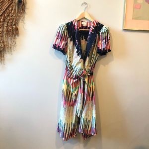 Colorful Tracy Reese wrap dress (size 8)
